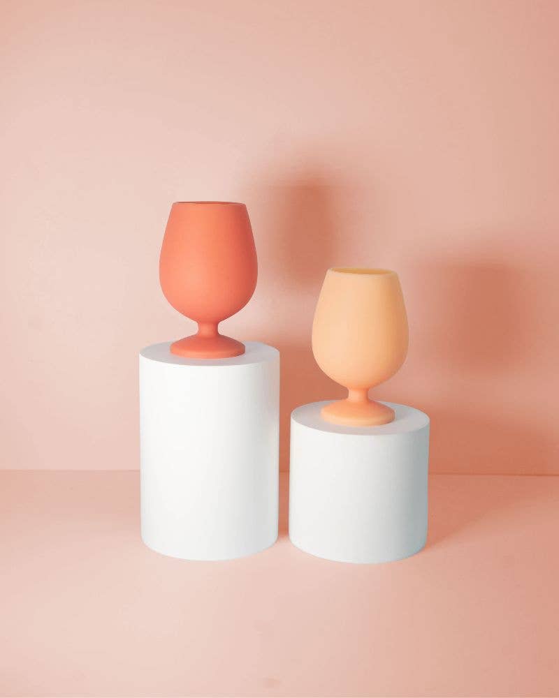 Terra + Peach | Stemm | Silicone Unbreakable Wine Glasses
